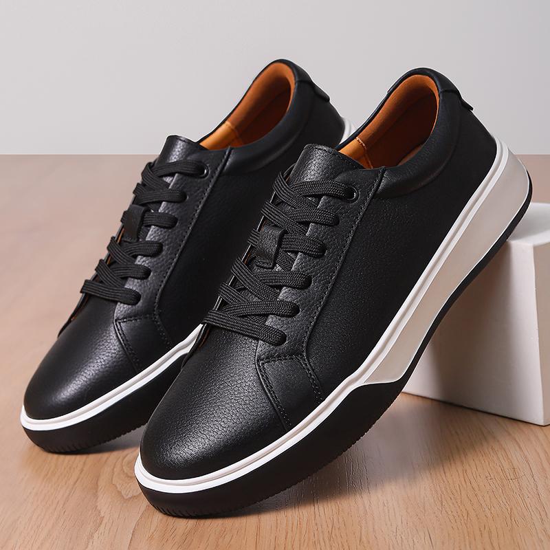 2026New Classic Casual Leather Mens Shoes Fashion Wear-resistant Sole Genuine Leather Board Shoes Trend Versatile Walking Shoes