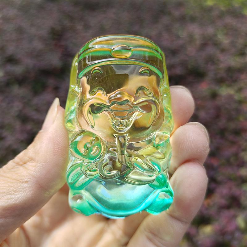 Crystal Glass God of Wealth Ornament: Home & Wedding Decoration Gift