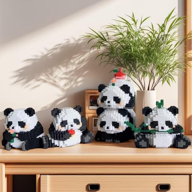 Non-Toxic 89-1023-Piece Cute Panda Building Block Set - Desktop Accessories - Advanced Color Scheme - Valentine'S Day Thanksgiving Halloween Christmas