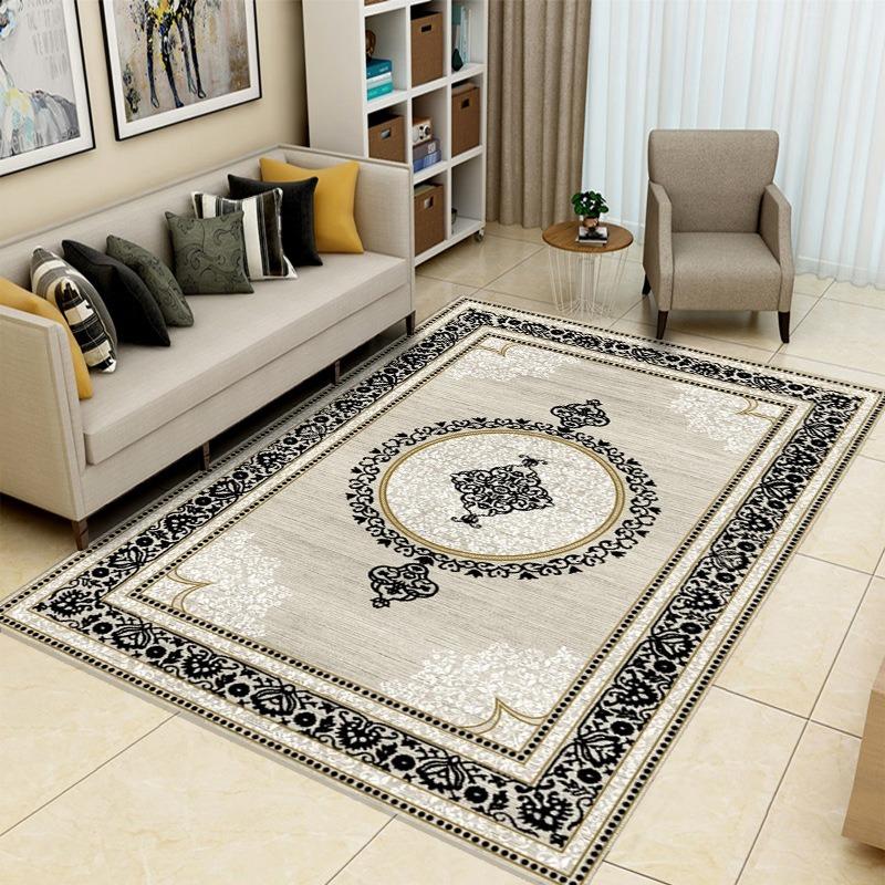 LuxuryGilded Carpet Marble Texture Living Room Anti Slip Mat European Light Luxury Bedroom Sofa Foot Mat Modern Simple Floor Mat