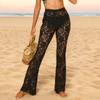 Casual Pants with Sexy Lace, Sheer and Flared Pants, Beach Pants, Long Pants for Women