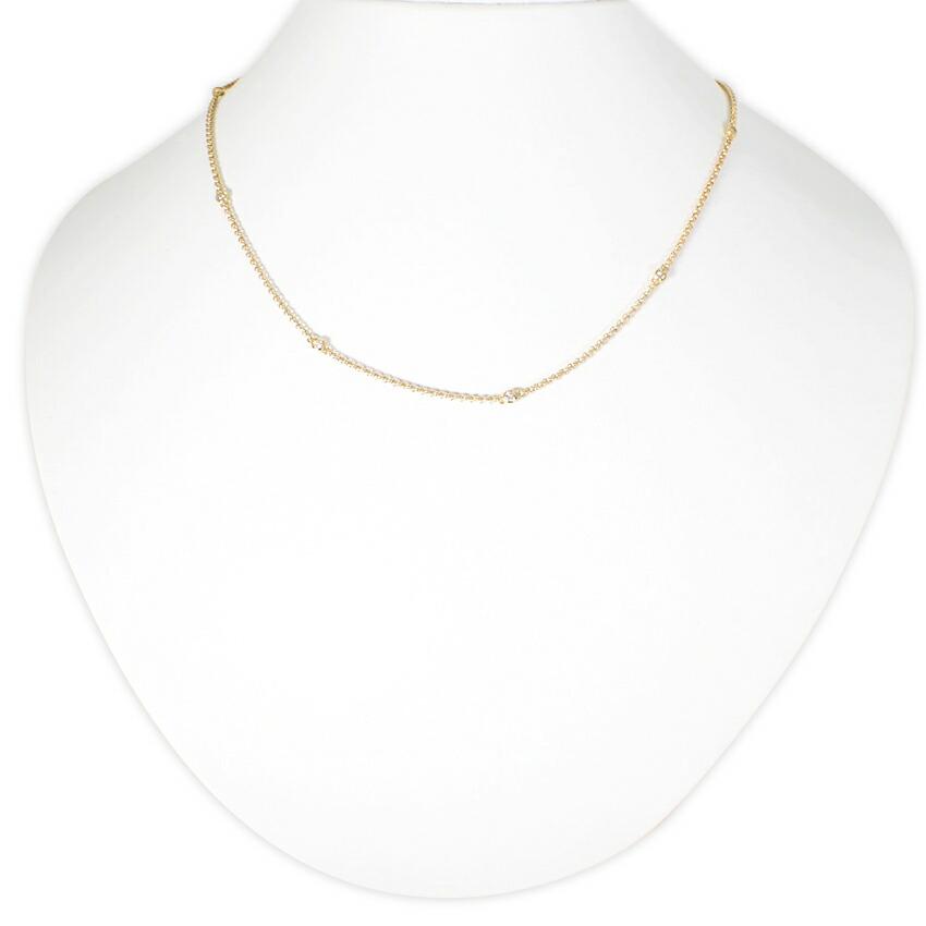 

[Used] K18YG Diamond/0.30ct Station Necklace/g447-97