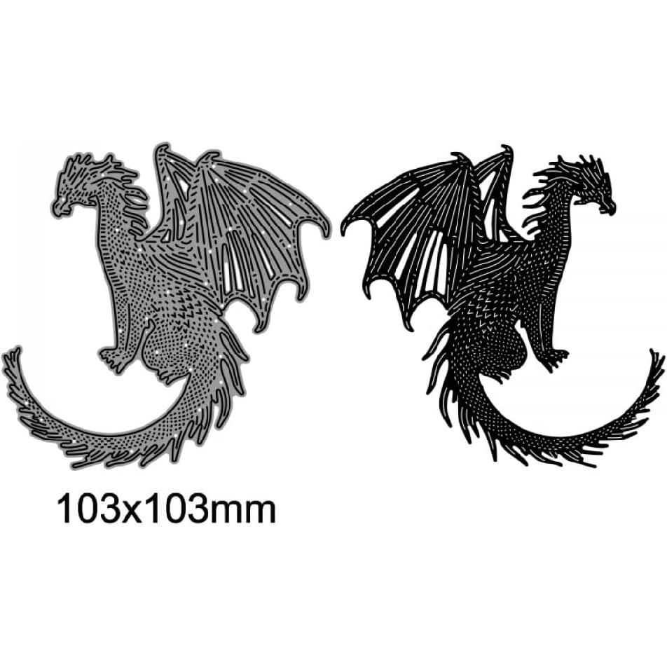 2PCS Dragons Dies for Card Making DIY Scrapbooking Animals Metal Cutting Dies for Paper Crafting Arts Crafts Embossing Die Cuts Punch Template Moulds