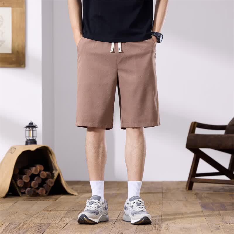 VEE KELLEN Men s Linen Blend Casual Shorts M (90-110 lbs) кофейный