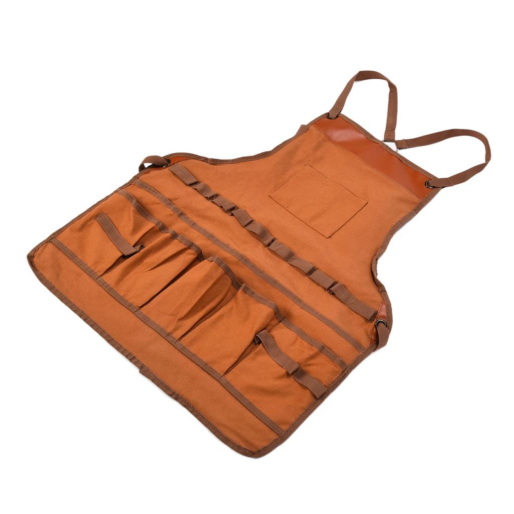 Outdoor Canvas Apron Multifunctional Woodworking Apron for Gardening Camping Barbecue