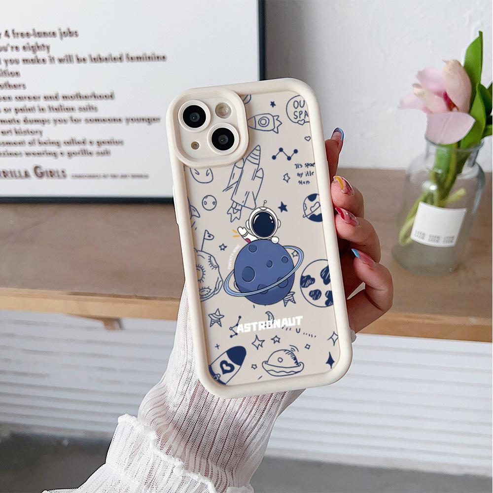 ins Internet celebrity same astronaut mobile phone case Apple 15Pro couple 14 silicone soft case iPhone17 anti-drop