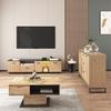 Kitchen Cabinet with Two Doors Three Drawers Wood Grain Metal Legs Wood Color Utility Pantry Dining Room