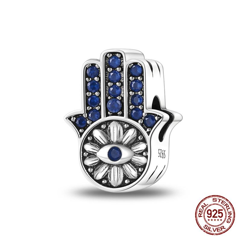 Original 100% Copper Blue Zircon Devil Eye Series Charms Fitoriginal Bracelet Diy Jewelry Making Women Gift