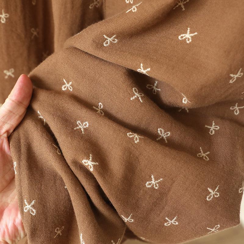 Women's Sweet Bow Pure Cotton Pajama Set - Long Sleeve, Loose Fit, Plus Size, Wearable Outdoors