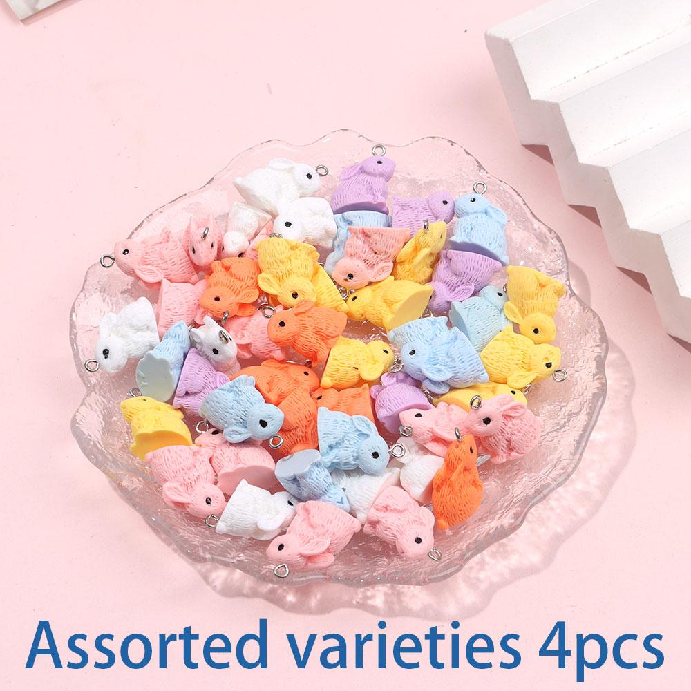 2/4/8pcs Resin Material Easter Rabbit Pendant Rabbit Animal Decoration DIY Jewelry Making Bracelet Necklace Keychain Phone Chain Beads Wedding