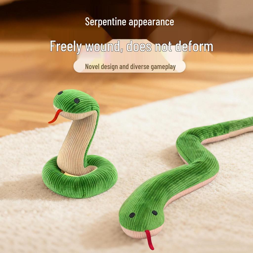 Teeth Grinding Relief Snake Dog Plush Toy with Sound