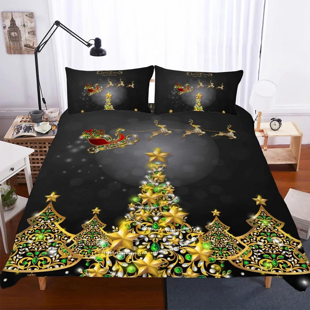 Quilt Cover Set Christmas Snowflake Deer Dekbed Overtrek Adult Queen King Size Bedding Set Duvet Cover Pillowcases Home Textiles