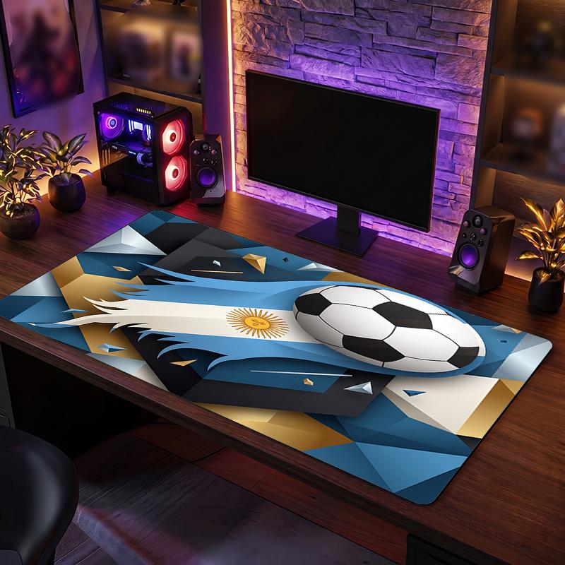Tappetino Mouse Scudo Calcio Argentina, Tappetino da Scrivania Esteso Antiscivolo in Gomma per Gaming Ufficio Laptop Regalo per Fan