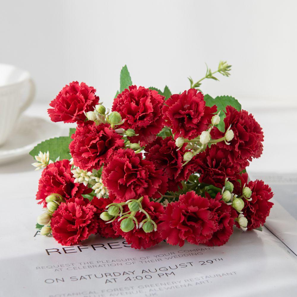 Künstliche Blume Seidennelke Außen Garten Festival Hochzeit Brautstrauß Zuhause Vase Tisch DIY Geschenkbox Clip Dekoration