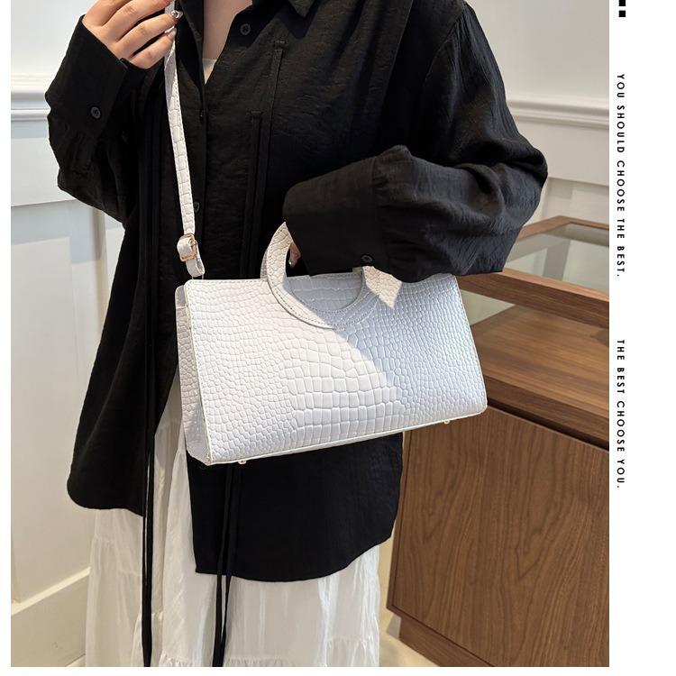 Fashion Women's PU Handbag European and American Fashion 2025 New Shoulder Bag Crocodile Pattern High-end Atmospheric Business Messenger Bag