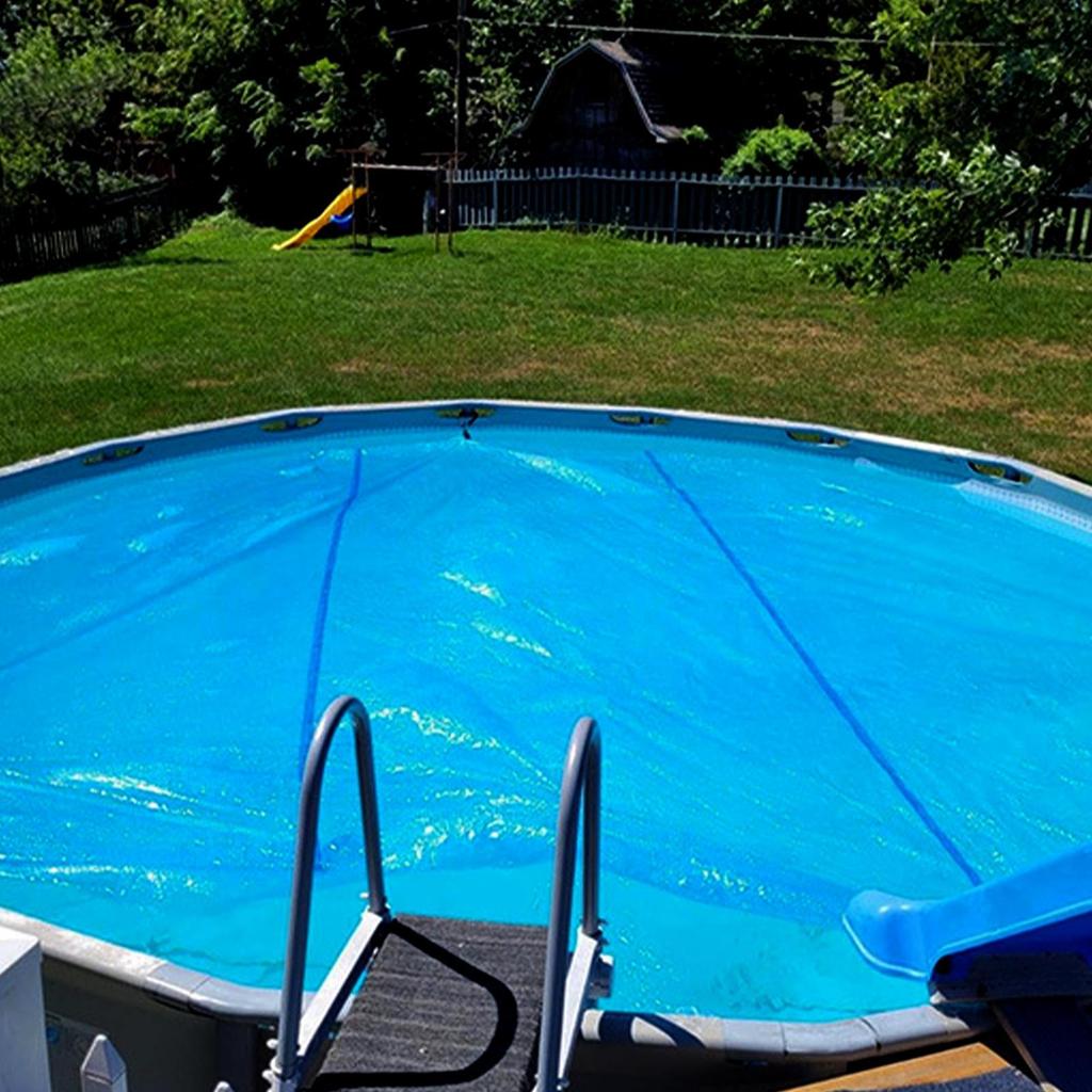 Solar Pool Cover for 6ft 8ft Round Metal Frame Pools Weatherproof Heavy Duty Thermal Blanket Portable Swimming Pond Accessories