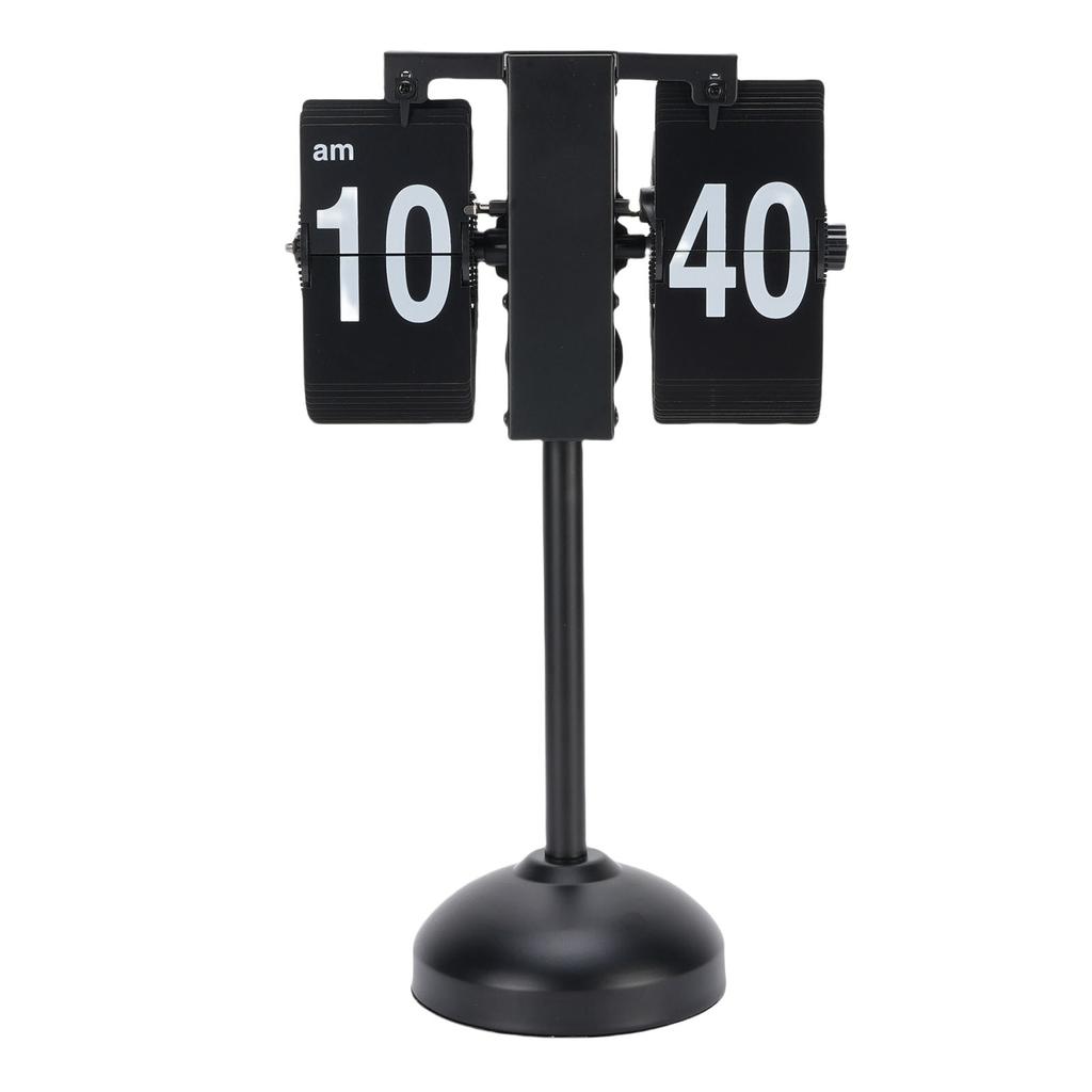 Digital Flip Desk Clock Stainless Steel 12 Hours Battery Powered Quiet Mechanical Auto Flip Clock for Living Room Office