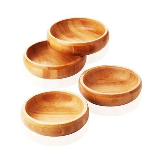 Saint Belisama Bamboo Round 6, Snack Presentation Bowl 6 Pieces Gift Wooden Bamboo Snack Bowl