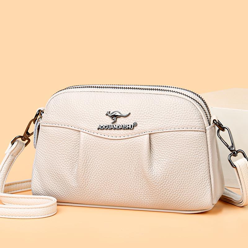 Women's Monochromatic Leather Crossbody Bags  Genuine Leather  Female Shoulder Bag  Designer Bags