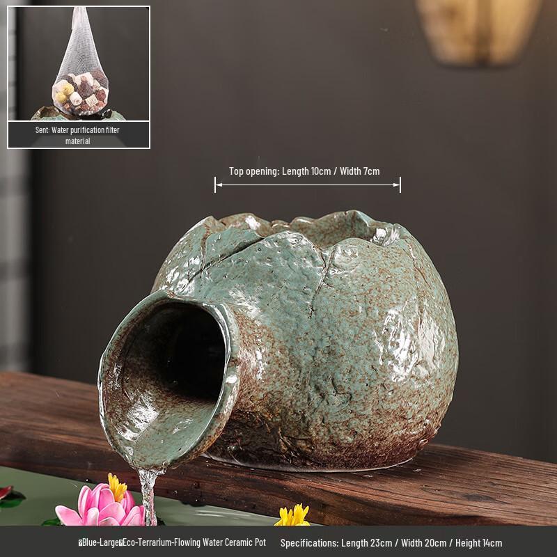 Ancient Style Ceramic Flowing Water Fish Tank Ornament