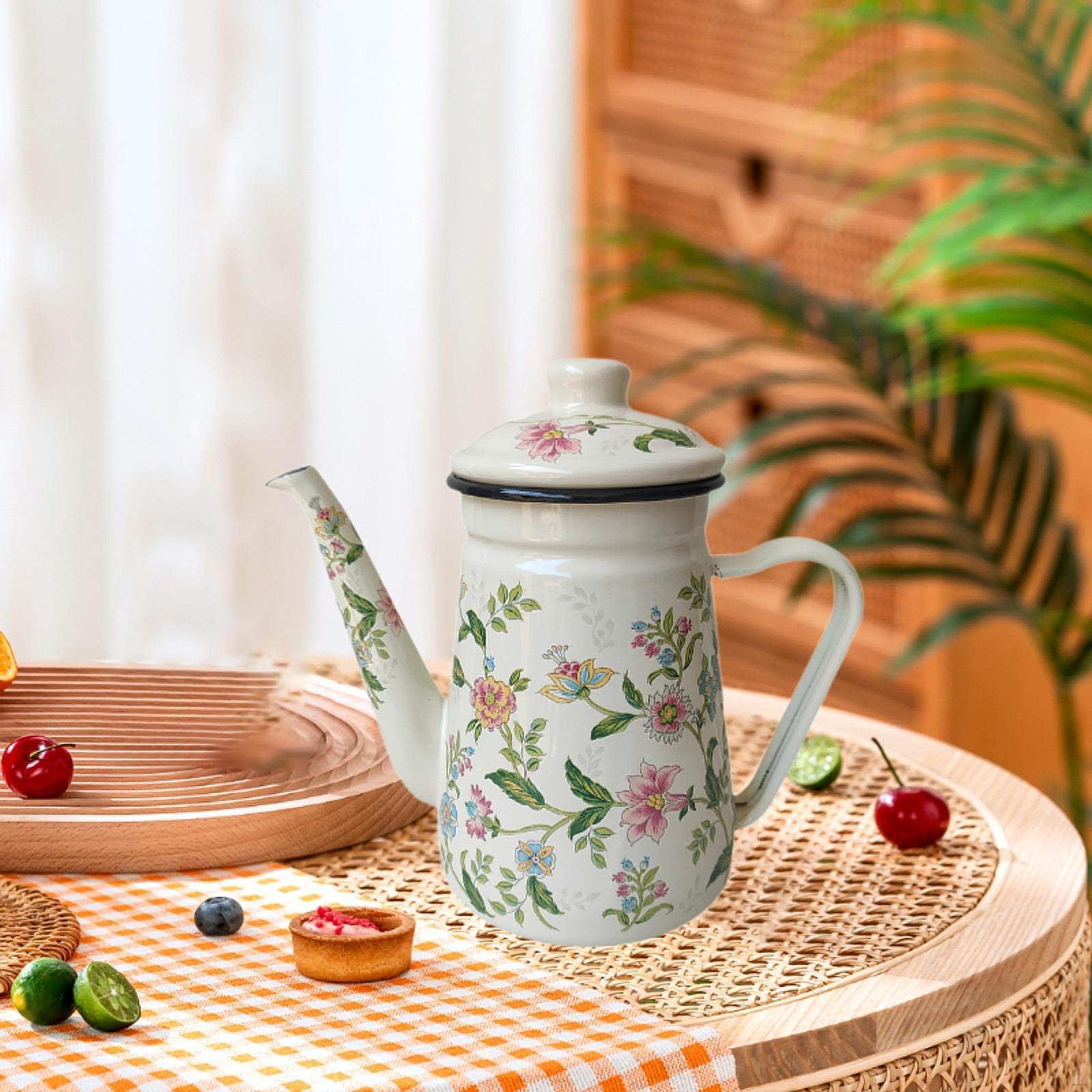 Эмалированный чайник 1,1 л для напитков, кувшин с ручкой для кухни style A