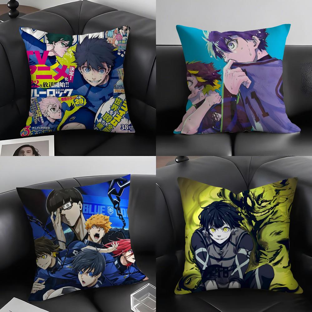 BBlue LockK Anime Cushion Cover Pillowcase Ultra Soft Skin Friendly Fabric Cloud Like Comfort Concealed Zipper