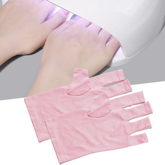 Yousheng 1 Pair Fingerless Nail Gloves Elastic Breathable Professional Nail Art Skin Care Polyester Nail Lamp Light Anti UV Gloves Manicure Tools