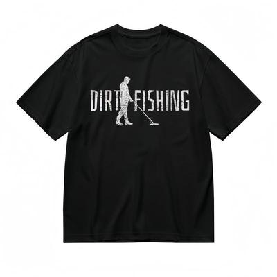 Damen Bequemes Leicht Stretch Atmungsaktives Klassisches T-Shirt Dirt Fishing Grafik-Tee