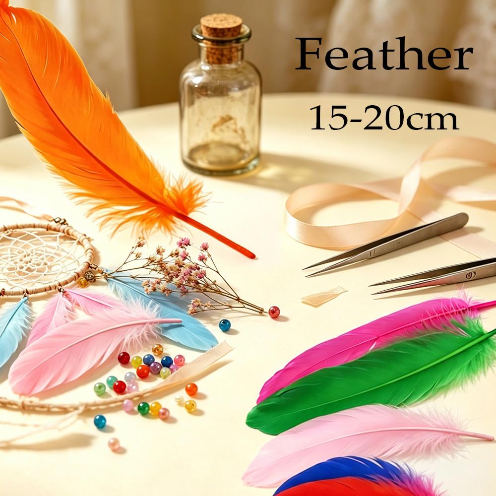 50pcs Natural Goose Feathers 15-20cm, Pure Soft DIY Craft Feathers for Home Decor, Balloons, Jewelry & Fashion Embellishment