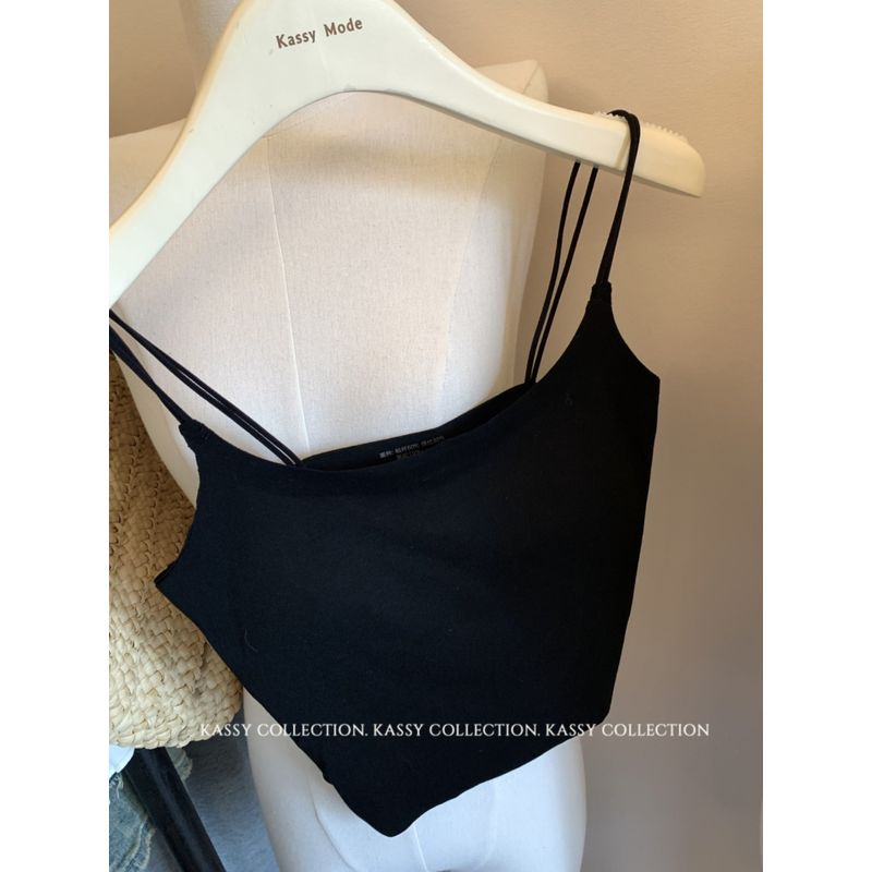 Kumikumi Sexy Pure Color Slim-Fitting Suspenders Vest