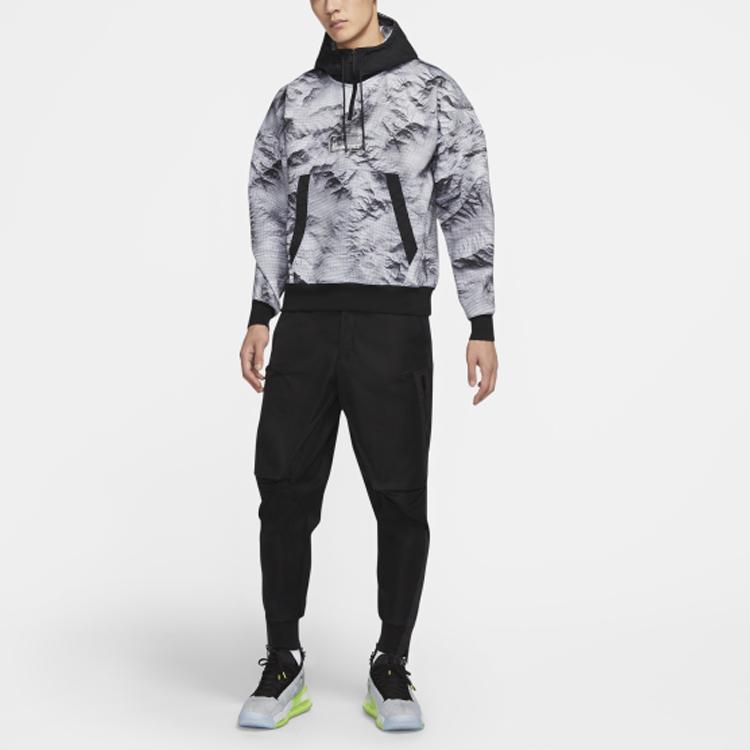 Jordan Letter Print Half-Zip Color Block Hoodie Men Hoodie Black CU9149-100