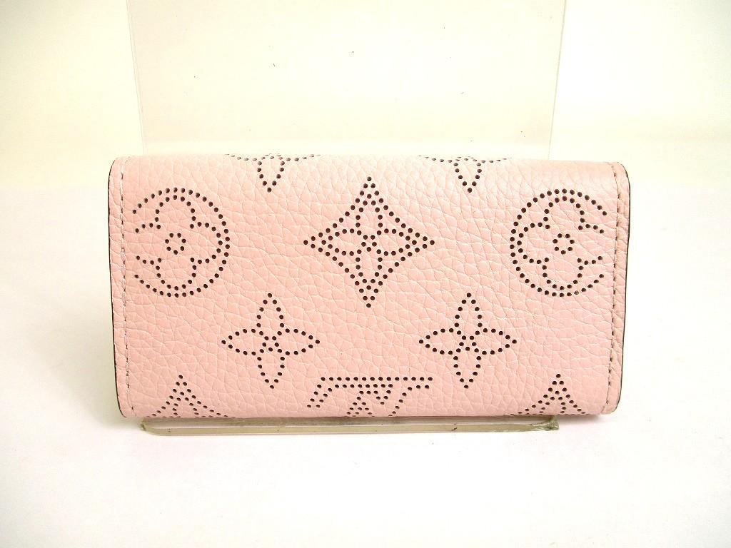 Authentic LOUIS VUITTON Monogram Mahina Light Pink Leather Multicles 4 Key Chain #b024  Open Box