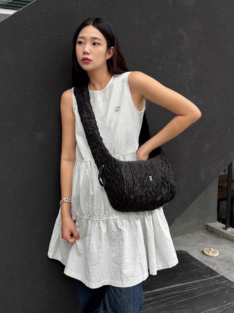 Joseph&Stacey Daily Shirring Cross Bag_Crinkled Black