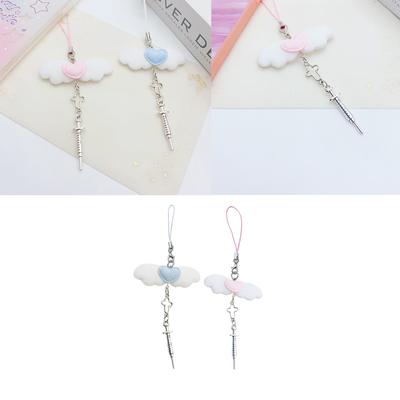 Cute Angel Wing Phone Pendant Delicate Angel Wing Phone Pendant Backpack Phone Straps Chain Charm Decorations for Women