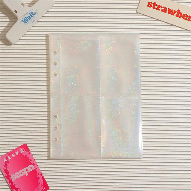 10pcs Laser Star 3/5inch Po Album Inner Sleeves Kawaii A5 Binder Refill Pockets Sleeves Toploader Pocards Notebook Diary
