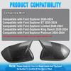 2PCS Carbon Fiber Pattern Mirror Case Black Side Wing Rearview Mirror Cover Trim for Ford Explorer     2024 LHD