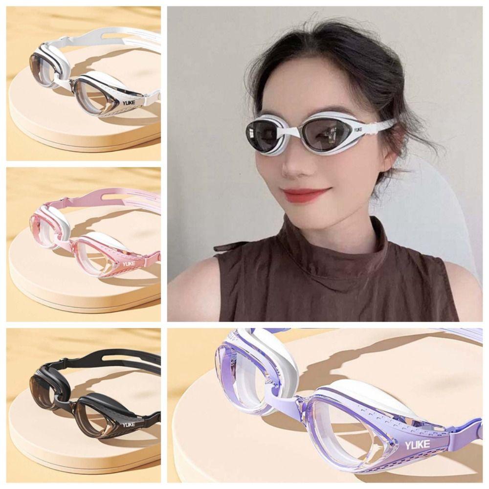 TPU Big Frame Swimming Goggles Waterproof Anti-fog Swim Eyewear Contrast Color Swim Glasses  Pool