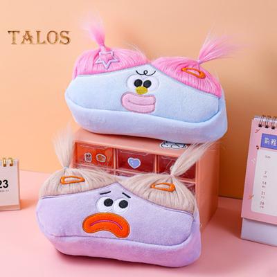 DIY Pencil Case Box Organizer Long Hair Doll Design Large Capacity Zipper Closure Pen Marker Drawing Tool Holder
