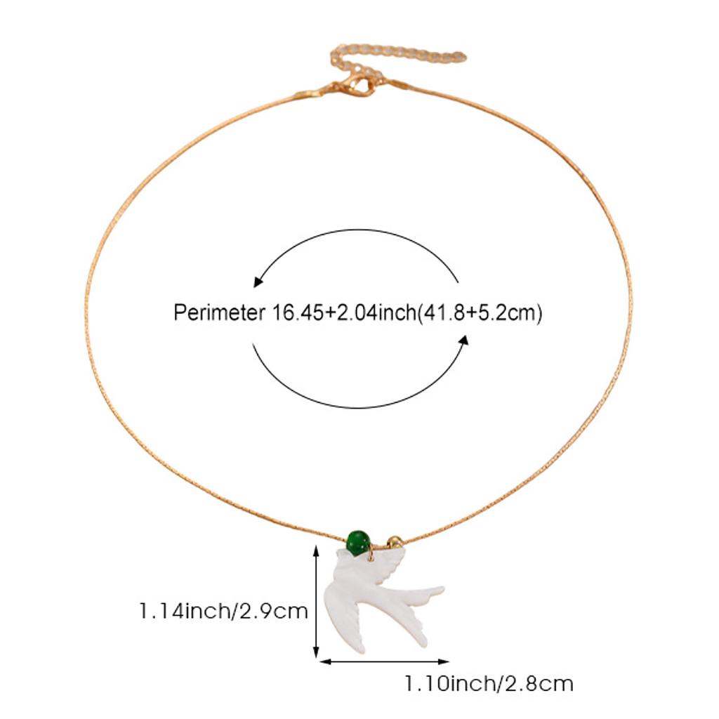 Retro Personalized Design Luxury Bird Swallow Pendant Necklace Thin Rope Collarbone Chain