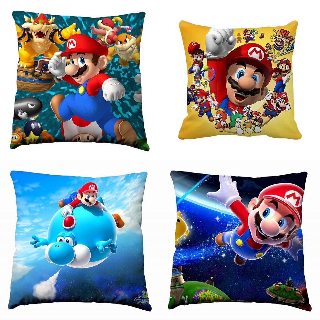 Super Mario Motiv Kissenbezug 177 Zoll Reißverschluss Kissenhülle Buntes Muster Für Wohnzimmer Dekoration