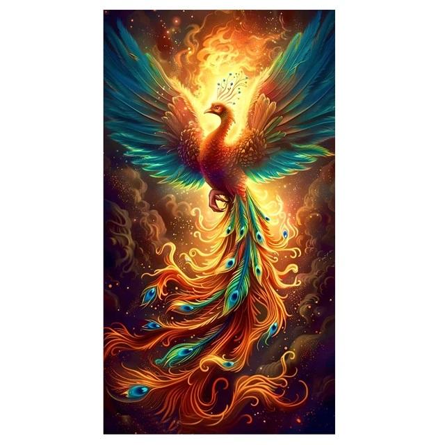 

Шинуазри Фэнтези Животное Красочный Феникс Большая Алмазная Живопись Вышивка Крестом Набор 5D DIY Алмазная Мозаика Домашний Декор Full Round 20x40CM