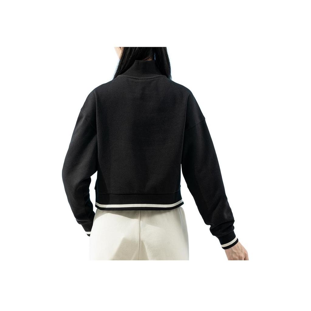 Puma Sports Lifestyle Series Casual Stand Collar Loose Long Sleeve Sweatshirt Women Sweatshirt Black 681524-01