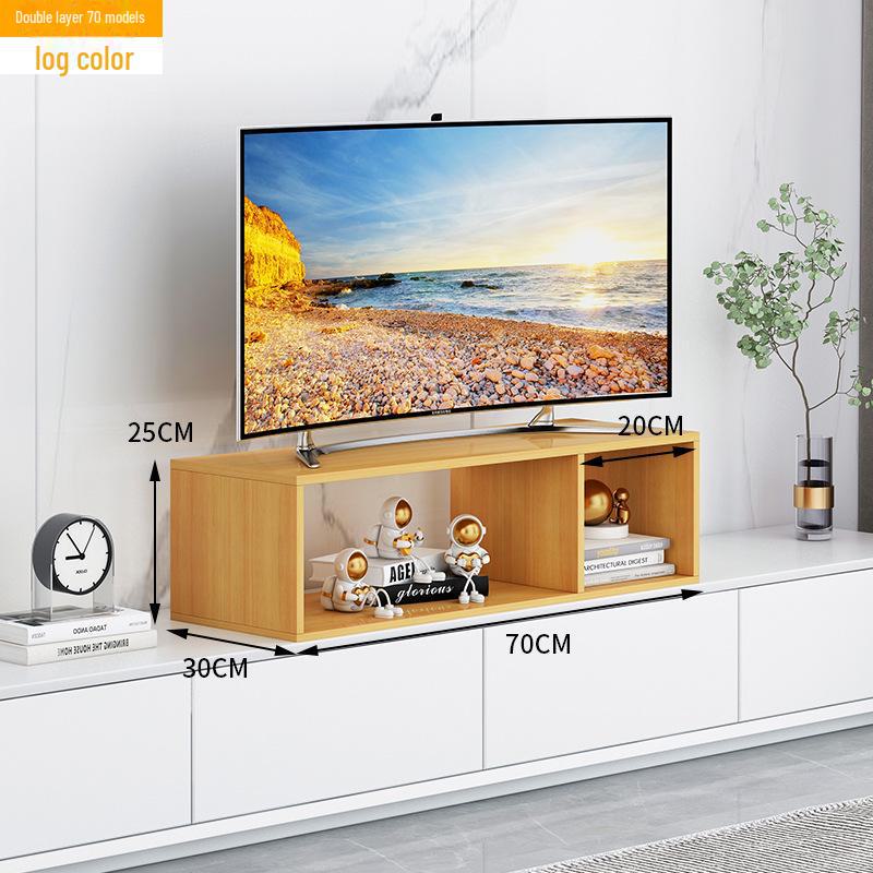 Elevated TV Stand with Storage and Height-Adjustable Bracket
