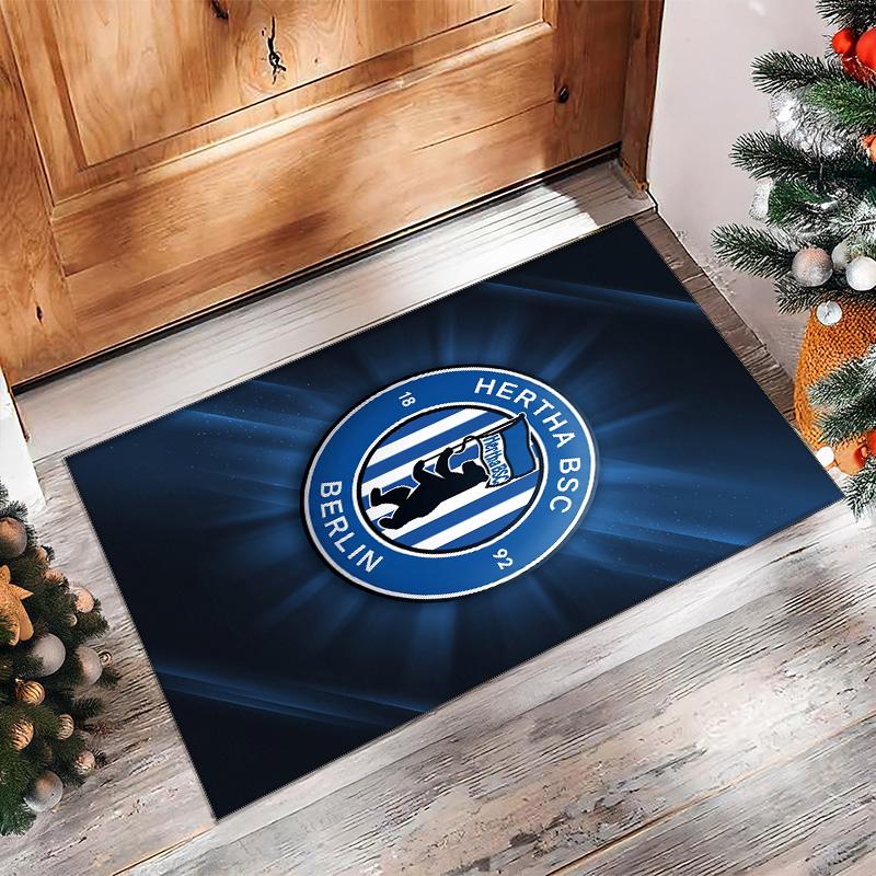 hertha bsc FC Soccer Football Pattern Soft Area Rug Non Slip Indoor Floor Carpet Sports Decor Mat for Bedroom