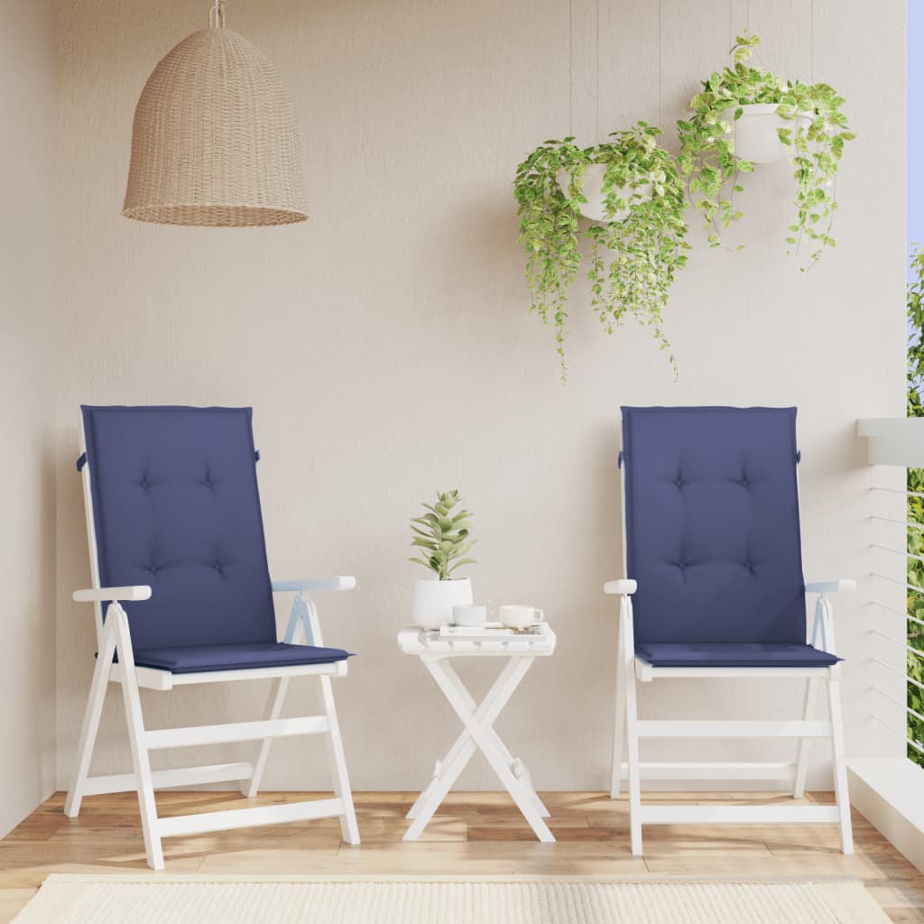 Hochlehner Seat Cushions 2 Pcs Navy Blue Fabric