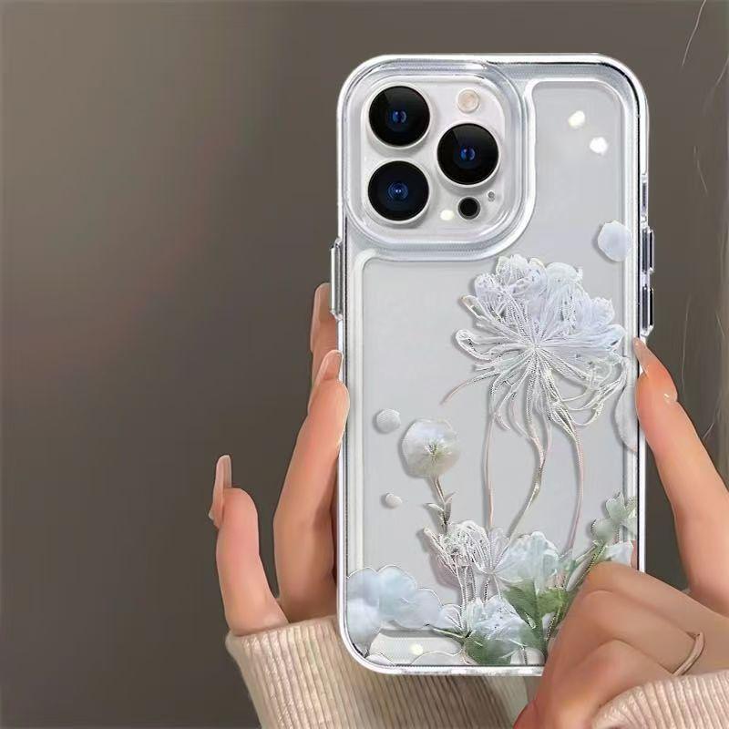 Feenhaftes Florales iPhone 16 Pro Max Hülle: Klar, Langlebig, Sturzsicher, Kompatibel mit 14/15 Modellen