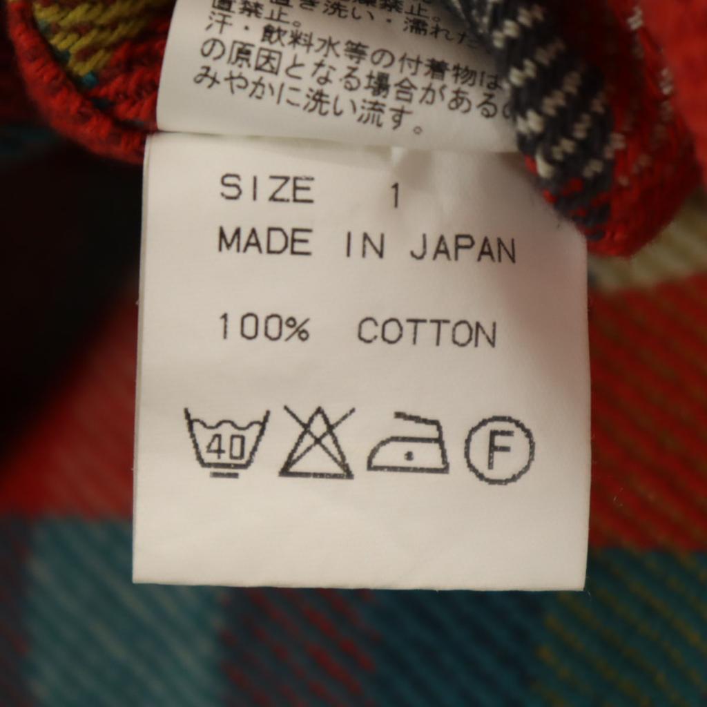 marka made in Japan Check Pattern Long sleeve Flannel shirt 1 vermilion Women Used