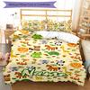 3pcs Custom Name Animals Bedding Set Duvet Cover Closure Includes 1 Duvet Cover & 2 Pillowcases, Soft and Comfortable for All Seasons.