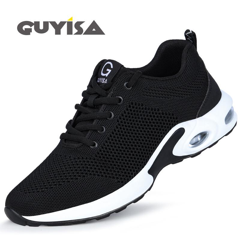 GUYISA 2007 Men's Summer Breathable Steel Toe Safety Work Shoes