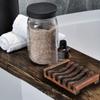 Wooden Retro Soap Dish Bathroom Soap Holder Non-Slip Draining Natural Bamboo Hand Carved Simple Style
